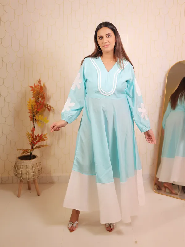 Flower_Dress_Sky_Blue_Cotton
